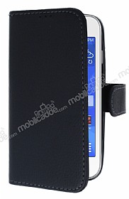 Samsung Galaxy Ace 4 Czdanl Yan Kapakl Siyah Deri Klf