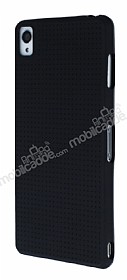 Sony Xperia Z3 Nokta Desenli Mat Siyah Silikon Klf