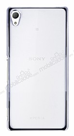 Eiroo Breza Sony Xperia Z3 Plus Silver Metal Kenarl effaf Rubber Klf