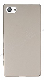 Sony Xperia Z5 Compact Tam Kenar Koruma Gold Rubber Klf