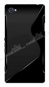 Sony Xperia Z5 Compact Desenli Siyah Silikon Klf