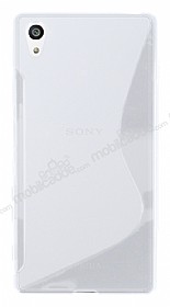 Sony Xperia Z5 Desenli effaf Beyaz Silikon Klf