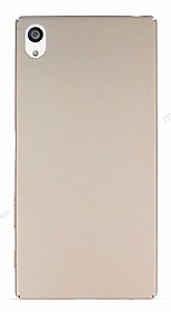 Sony Xperia Z5 Premium Tam Kenar Koruma Gold Rubber Klf