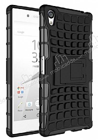 Sony Xperia Z5 Premium Ultra Sper Koruma Standl Siyah Klf