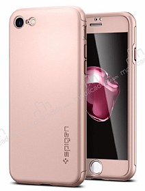 Spigen Air Fit 360 iPhone 7 / 8 Rose Gold Klf + 2x Tempered Glass Cam Koruyucu