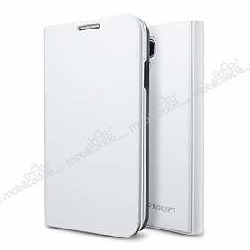 Spigen Samsung i9500 Galaxy S4 Slim Wallet Kapakl Beyaz Klf