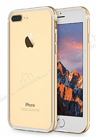 Sulada iPhone 7 Plus / 8 Plus Metal Bumper ereve Gold Klf