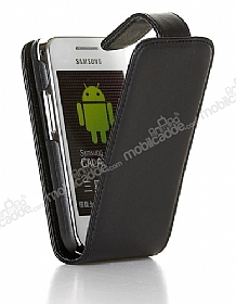 Nokia Asha 303 Siyah Kapakl Deri Klf