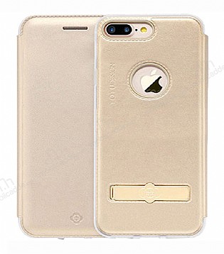 Totu Design Acme Series iPhone 7 Plus / 8 Plus Standl Kapakl Gold Klf