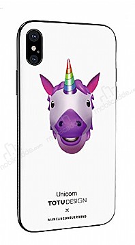 Totu Design Animoji iPhone X / XS Silikon Kenarl Cam Unicorn Klf
