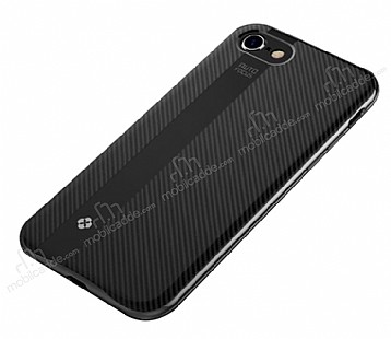 Totu Design Blade iPhone 7 / 8 Siyah Metal Kenarl Silikon Klf