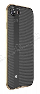 Totu Design Blade iPhone 7 Plus / 8 Plus Metal Kenarl Gold Silikon Klf