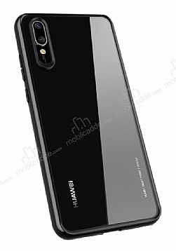 Totu Design Crystal Serisi Huawei P20 Pro Siyah Silikon Kenarl effaf Klf