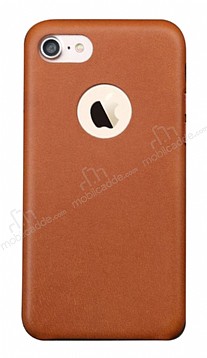 Totu Design Genuine Leather iPhone 7 / 8 Gerek Deri Kahverengi Rubber Klf