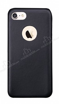 Totu Design Genuine Leather iPhone 7 / 8 Gerek Deri Siyah Rubber Klf