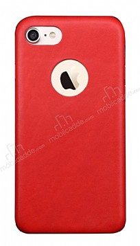 Totu Design Genuine Leather iPhone 7 / 8 Gerek Deri Krmz Rubber Klf