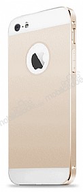 TotuDesign iPhone SE / 5 / 5S Armor ift Katmanl Gold Metal Klf