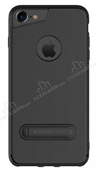 Totu Design iPhone 6 Plus / 6S Plus / 7 Plus Standl Karbon Siyah Silikon Klf