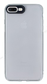 Totu Design iPhone 7 Plus / 8 Plus Kamera Korumal effaf Siyah Silikon Klf