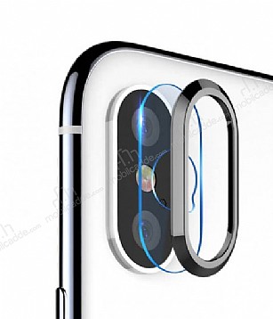 Totu Design iPhone X / XS Siyah Metal Kamera Koruma Yz ve Cam