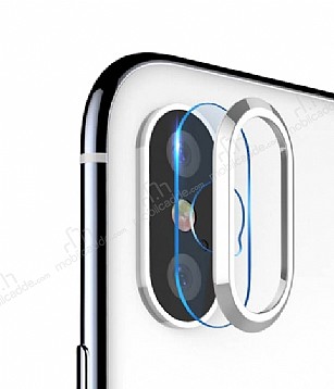 Totu Design iPhone XS Max Silver Metal Kamera Koruma Yz ve Cam