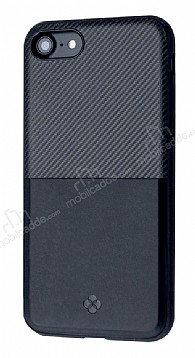 Totu Design Jazz Series Slot iPhone 7 / 8 Kartlkl Siyah Rubber Klf