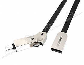 Totu Design Joe Series USB Type-C & Micro USB Siyah Data Kablosu 1,50m