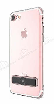 Totu Design Keen iPhone 7 / 8 Standl Siyah Silikon Klf