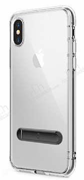 Totu Design Keen Series iPhone X / XS Standl Siyah Silikon Klf