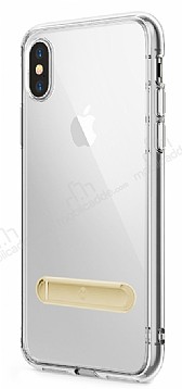 Totu Design Keen Series iPhone X / XS Standl Gold Silikon Klf