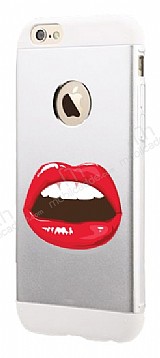 Totu Design Kiss iPhone 6 Plus / 6S Plus Resimli Metal Klf