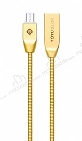 Totu Design Micro USB Gold Metal Data Kablosu 1m