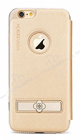 Totu Design Pleasure iPhone 6 / 6S Kapakl Gold Deri Klf