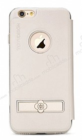 Totu Design Pleasure iPhone 6 Plus / 6S Plus Kapakl Krem Deri Klf