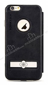 Totu Design Pleasure iPhone 6 Plus / 6S Plus Kapakl Siyah Deri Klf