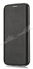 Totu Design Samsung Galaxy S6 Edge Plus nce Yan Kapakl Siyah Deri Klf