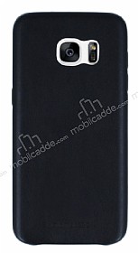 Totu Design Samsung Galaxy S7 Deri Grnml Siyah Rubber Klf