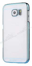Totu Design Simple Samsung Galaxy S6 Edge Metalik Yeil Kenarl Kristal Beyaz Klf