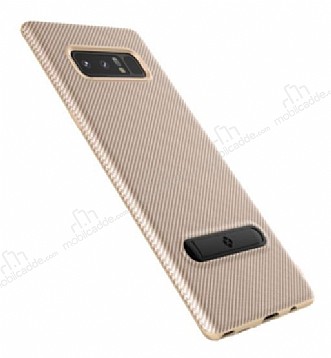 Totu Design Slim Series Samsung Galaxy Note 8 Standl Karbon Gold Silikon Klf