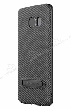 Totu Design Slim Series Samsung Galaxy S7 Edge Standl Karbon Siyah Silikon Klf