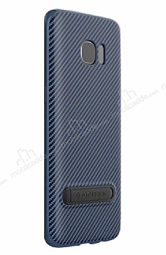 Totu Design Slim Series Samsung Galaxy S7 Edge Standl Karbon Lacivert Silikon Klf