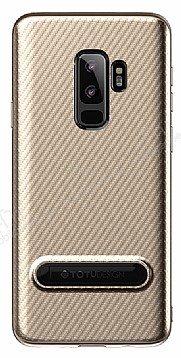 Totu Design Slim Series Samsung Galaxy S9 Plus Standl Karbon Gold Silikon Klf