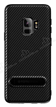 Totu Design Slim Series Samsung Galaxy S9 Standl Karbon Siyah Silikon Klf