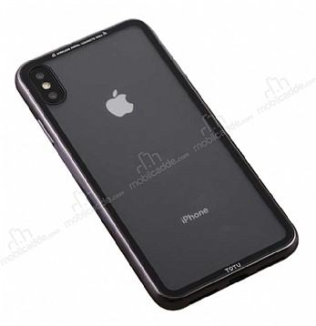 Totu Design Style Electroplating iPhone X / XS Cam Siyah Klf