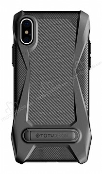 Totu Design Super Car iPhone X / XS Standl Ultra Koruma Siyah Klf