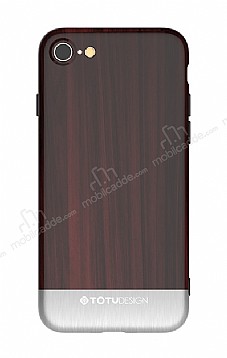 Totu Design Wood iPhone 7 / 8 Silver Rubber Klf