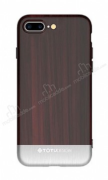 Totu Design Wood iPhone 7 Plus / 8 Plus Dark Silver Rubber Klf