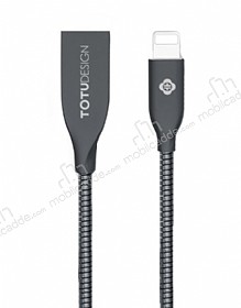 Totu Design Zinc Alloy Lightning Siyah Metal Data Kablosu 1m