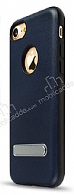 Totu Design King Series iPhone 7 Silikon Kenarl Lacivert Rubber Klf