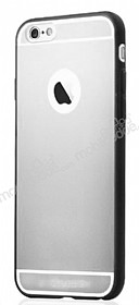 TotuDesign Crystal Soft iPhone 6 / 6S Siyah Silikon Kenarl Ultra nce effaf Siyah Rubber Klf